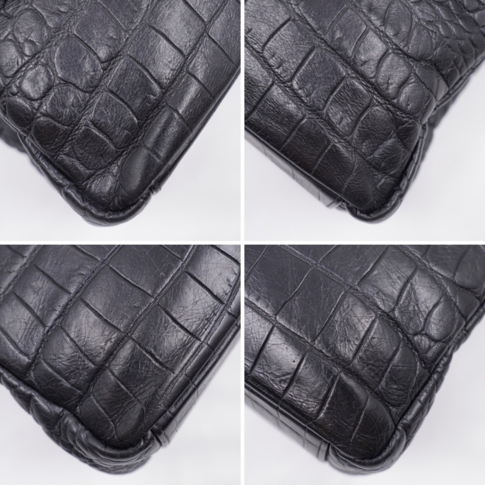 ❌ SOLD ❌ SAINT LAURENT Calfskin Crocodile Embossed College Satchel - Picture 8 of 15